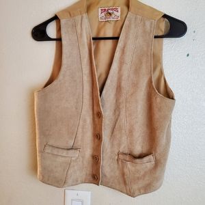 Vintage Leather Western Rodeo Cowboy Sleeveless V… - image 1